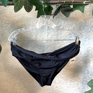 Kenneth Cole Cross Hipster Bikini Bottom, Black, Women’s Size XL